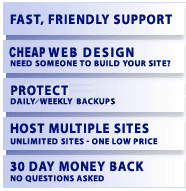 Fast, Friendly Support.    Tri-Protect.    Host Multiple Sites.    30 Money Back Guarantee.